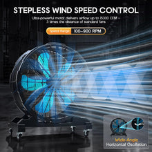 Load image into Gallery viewer, Albott 36 Inch Industrial Drum Fan, 500W Plastic High Velocity Floor Fan
