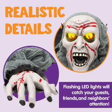 Load image into Gallery viewer, JOYIN Halloween Decorations Outdoor Light-Up Zombie Groundbreaker with bloodstain and Creepy Sound for Halloween Outside Decor Lawn Yard Patio Graveyard Decoration, Haunted House Prop
