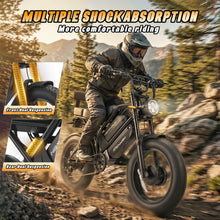 Load image into Gallery viewer, HAPPYRUN G70 Pro Dual Motor Electric Bike for Adults 5000 Peak Motor Removable Dual Battery All-Terrain 20" Fat Tire Ebike 36MPH 85+ Miles 38Ah Battery Hydraulic Disc Brake (G70PRO+Rear Shelf)
