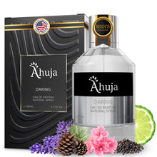 Load image into Gallery viewer, AHUJA Daring Eau de Parfum Cologne for Men 3.4 fl oz - Men Fragrance - Long Lasting Perfume for Men Original Bold Awakening Pepper &amp; Citrus- Geranium &amp; Patchouli -Luxury Scent Gift for Men EDP
