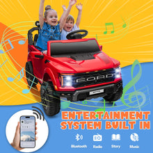 Load image into Gallery viewer, ENYOPRO Licensed Ford F-150 Raptor 24V Ride on Toys for Big Kids, 2 Seater Ride on Car for Boys &amp; Girls with Remote Control, Kids Electric Vehicle with 4 Wheels Suspension, Bluetooth (Red)
