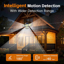 Load image into Gallery viewer, FAXBOX Solar Lights Outdoor 336 LED, Motion Sensor Security Wall Light with Remote, Split 4-Head Adjustable Design, 2400mAh Battery, Waterproof IP65 Garage, Driveway, Garden, Courtyard Lighting（2Pack
