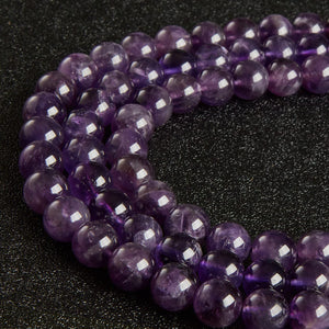 60pcs 6mm Natural Amethyst Beads Gemstone Beads Round Loose Beads for Jewelry Making