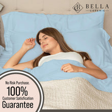 Load image into Gallery viewer, Bella Coterie Luxury Bamboo Viscose Queen Size Sheet Set | 100% Organically Grown | Ultra Soft | Cooling for Hot Sleepers | 18" Deep Pocket [Coastal Blue]
