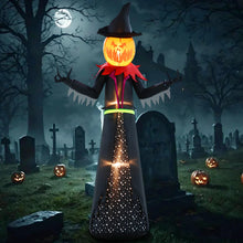 Load image into Gallery viewer, GIFTFIND Halloween Inflatable 9FT Giant Pumpkin Witch Outdoor Decorations
