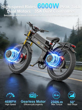 Load image into Gallery viewer, ANIIOKI 6000/7000W Dual Motor Electric Bike,46MPH 300Miles Long Range eBike,60/72V 70Ah/80Ah Battery,7-Speed,26×4.8" Fat Tire Electric Bicycles,A9 Pro Max
