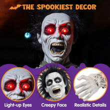 Load image into Gallery viewer, JOYIN Halloween Outdoor Decoration Zombie Groundbreaker, Animatronics Zombie Props Halloween Outside Decor, Animated Groundbreaker with Sound &amp; Glowing Eyes for Graveyard Lawn Yard Haunted House Decor
