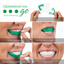 Load image into Gallery viewer, Opalescence Go 15- Prefilled Teeth Whitening Trays Kit - 15% Hydrogen Peroxide - (10 Treatments) Dentist Recomended - Made by Ultradent Products. Teeth Whitening Kit -Mint - 5194-1
