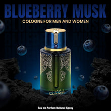 Load image into Gallery viewer, PERENNIX Blueberry Musk Eau de Parfum - Long Lasting Unisex Cologne for Men and Women, Rich &amp; Sensual Fragrance Spray - Bold Fruity &amp; Floral Scent with Woody Base - 100 ml / 3.4 Fl Oz
