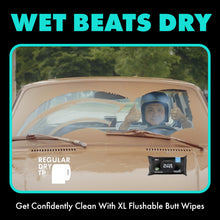 Load image into Gallery viewer, DUDE Wipes - On-The-Go Flushable Wipes - 2 Pack, 60 Wipes - Mint Chill Extra-Large Individually Wrapped Adult Wet Wipes with Eucalyptus &amp; Tea Tree Oil - Septic and Sewer Safe
