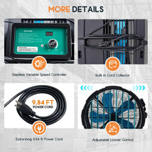 Load image into Gallery viewer, Albott 36 Inch Industrial Drum Fan, 500W Plastic High Velocity Floor Fan
