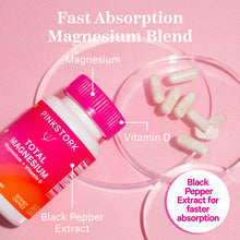 Load image into Gallery viewer, Pink Stork Magnesium Supplement for Women with Vitamin D - Mood, Natural Calm &amp; Energy Levels - Digestion, Heartburn, &amp; Constipation Support for Pregnancy - Breastfeeding Friendly - 60 capsules
