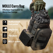 Load image into Gallery viewer, OneTigris Tactical Half Gallon Water Bottle with Straw - 64 oz Vacuum Insulated Stainless Steel Water Jug, Leakproof Sport Bottle with 3 BPA Free Lids, Paracord Handle &amp; MOLLE Water Pouch for Outdoor
