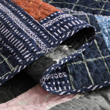 Load image into Gallery viewer, NEWLAKE Bedspread Quilt Set with Real Stitched Embroidery, Paisley Grid Pattern,Queen Size
