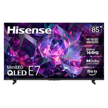 Load image into Gallery viewer, Hisense 85" E7 Cinema Series Hi-QLED Mini-LED 4K UHD Smart Fire TV (85E7SF, 2026 NEW) - Native 144Hz, AI Picture, Dolby Vision IQ · Atmos, FALD, HDR10+ Adaptive, MEMC, Alexa+
