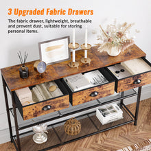 Load image into Gallery viewer, Furologee 5 Tier Bookshelf and Entryway Table Set, Adjustable Tall Bookcase with 2 Drawers, 38&#39;&#39; Console Sofa Table with 3 Fabric Drawers
