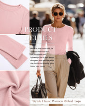 Load image into Gallery viewer, Neer 4 Pack Women's Ribbed Long Sleeve Shirts Cotton Basic Tops M 4Color
