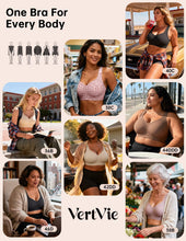 Load image into Gallery viewer, Vertvie Jelly Bras for Women Plus Size Minimizer Soft Wireless Push Up Bra Full Supportive Older Lift Back Coverage Bralette(Leopard Pink,42D)
