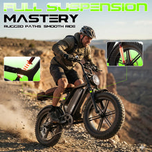Load image into Gallery viewer, TS TST GRP LLC Electric Bike for Adults, Peak 1500W Motor Retro Ebike, Range 65Miles, 48V 15Ah Removable Battery, 20"x4" Fat Tires, Full Suspension, Off-Road E Bike for City Commuting
