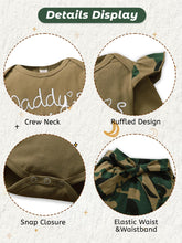 Load image into Gallery viewer, AMAWMW Baby Girl Clothes Set Daddys Little Girl Ruffle Romper Top Camouflage Pants Newborn Infant Baby Girl Outfit (Green 2, 12-18 Months)
