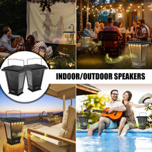 Load image into Gallery viewer, pohopa Bluetooth Speakers Waterproof, Solar Powered 2 Packs True Wireless Stereo Sound 20W Dual Pairing Lantern Indoor Outdoor Speakers with 20 Piece LED Lights, Richer Bass, Black
