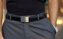 Load image into Gallery viewer, KORE Men’s Full-Grain Leather Track Belts | “Evolve” Stainless Steel Buckle
