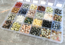 Load image into Gallery viewer, GangGangHao 960pcs Natural Stone Beads Crystals Round Genuine Real Stone Beading Loose DIY Gemstone for Bracelet Jewelry Making(6mm,24 Color)
