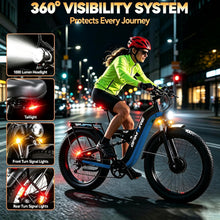 Load image into Gallery viewer, E·Bycco 9000W Peak Dual Motor E-Bike for Adults, 52V 30AH, 55M P H Top Speed, 100 Miles Long Range, Full Suspension, Hydraulic Brake, 26 Inch Fat Tire Electric Bike (V9 Blue with Cycling Bag)
