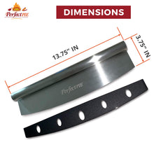 Load image into Gallery viewer, THE PERFECT PIE Premium Pizza Peel 12" x 14" Aluminum Pizza Paddle with Foldable Handle for Storage and 14” Rocker Cutter with Protective Cover. Gourmet Spatula and Cutter Set for Homemade Pizza.
