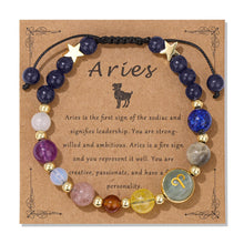 Load image into Gallery viewer, Vinswet Aries Zodiac Bracelets for Women Men,12 Constellations Healing Crystal Protection Stone Beads Bracelet Birthday Zodiac Gifts Horoscope Spiritual Jewelry Bracelet Gifts
