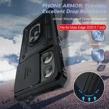 Load image into Gallery viewer, LeYi for Motorola Edge-2025 Case: [𝐍𝐨𝐭 𝐅𝐢𝐭 𝐌𝐨𝐭𝐨 𝐆 𝟐𝟎𝟐𝟓], Moto Edge 2025 Case with Camera Cover, Military-Grade Cell Android Smartphone Phone Cover Funda para with Ring Kickstand, Black
