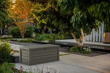 Load image into Gallery viewer, Keter Westwood 150 Gallon Resin Large Outdoor Storage Box for Patio Furniture, Outdoor Cushions, Garden Tools and Pool Floats, Taupe
