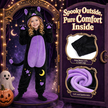 Load image into Gallery viewer, GIFTINBOX Halloween Cat Costume for Girls, Kids Black Cat Animal Onesie S
