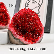 Load image into Gallery viewer, CrystalHola 1Pc Claret Raw Geode, Crystal Cluster for Home Feng Shui Ornaments Energy Stone Healing Tools Meditation Feng Shui Decoration,Stone Display Piece, Mineral Specimen (300-400g)
