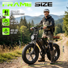 Load image into Gallery viewer, TS TST GRP LLC Electric Bike for Adults, Peak 1500W Motor Retro Ebike, Range 65Miles, 48V 15Ah Removable Battery, 20"x4" Fat Tires, Full Suspension, Off-Road E Bike for City Commuting
