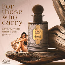 Load image into Gallery viewer, Sapil Royale Flair Eau de Parfum – Long Lasting Unisex Spicy Oud Perfume | Saffron, Amber &amp; Oud Notes | Bold Luxurious Signature Fragrance | 3.4 oz / 100ml
