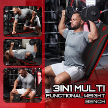 Load image into Gallery viewer, NFEET Adjustable Weight Bench for Full Body Workout, Foldable Workout Bench for Home Gym, Multi-Purpose Weight Bench with 3-Sec Folding&amp; Fast Adjustment for Bench Press Sit up Incline Flat Decline

