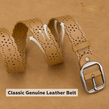 Load image into Gallery viewer, JASGOOD Women's Hollow Flower Genuine Leather Belt for Jeans Pants Wide Belt for Ladies
