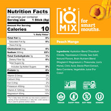 Load image into Gallery viewer, IQMIX Sugar Free Electrolytes Powder Packets - Hydration Supplement Drink Mix with Keto Electrolytes, Lions Mane, Magnesium L-Threonate, and Potassium Citrate - Peach Mango (20 Count)
