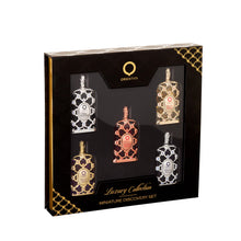 Load image into Gallery viewer, Orientica Luxury Collection Miniature Discovery Set (Without Box) Eau De Parfum - Amber Rouge, Royal Amber, Oud Saffron, Velvet Gold &amp; Royal Bleu - Arabic Perfume for Men &amp; Women - 5 x 7.5ml
