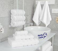 Load image into Gallery viewer, American Soft Linen Luxury 6 Piece Towel Set, 2 Bath Towels 2 Hand Towel 2 Washcloths, 600 GSM 100% Cotton Turkish Towels for Bathroom, White Towel Sets
