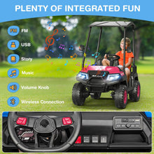 Load image into Gallery viewer, LIGIANT 24V Ride on Toys for Big Kids, 4-Seater Kids' Car, Golf Cart Max. Capacity: 264 Lbs(4 Kids), 4WD Ride on Car w/Remote Control, Detachable Awning, Spring Suspension, Music/Story/Power Display

