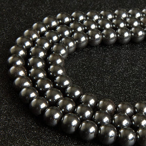 45pcs 8mm Natural Black Hematite Beads Gemstone Beads Round Loose Beads for Jewelry Making