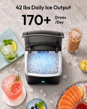 Load image into Gallery viewer, EUHOMY Smart Nugget Ice Maker Countertop, 42lbs/24H, Ready in 7 Mins, Portable Sonic Ice Maker with APP/Alexa Control, Self-Cleaning, Pebble Ice Makers with Hanging Ice Scoop for Home/Office
