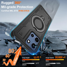 Load image into Gallery viewer, Gritup for Moto G 5G 2025 &amp; Moto G 5G 2026 Magnetic Case,Compatible with MagSafe &amp; [HD Screen Protector×2],Metal Rotated Kickstand,Military Grade Drop Proof Anti-Fingerprint Protective,Black
