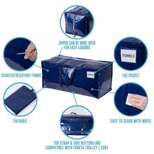 Load image into Gallery viewer, VENO 6 Pack Moving Bags w/Backpack Straps, Moving Boxes &amp; Storage Bins Alternative, Packing Supplies, Camping Accessories Totes for Storage, Dorm Room Essentials Storage Bags (Blue, 6 Pack)
