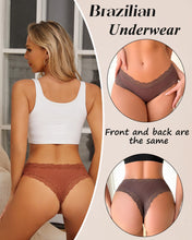 Load image into Gallery viewer, Sth Big Womens Cotton Underwear Sexy Lace Brazilian Panties Soft Breathable Cotton Cheeky Underwear for Ladies 6 Pack (6A, Medium)
