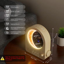 Load image into Gallery viewer, blonbar Sunrise Alarm Clocks for Bedrooms, Stepless Dimmable Moon Lamp Dual Alarm Clock Wake Up Light with 12Levels Volume for Heavy Sleepers, 10 Natural Sounds with Timer, Gifts for Women

