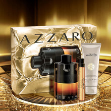 Load image into Gallery viewer, Azzaro The Most Wanted Parfum - Intense Mens Cologne Set ($205 Value) - 3-Piece Set with Full Size + Travel Size Fragrances, Hair &amp; Body Wash - Lasting Wear

