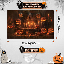 Load image into Gallery viewer, KatchOn, XtraLarge Spooky Halloween Backdrop - 72x44 Inch | Halloween Pumpkin Banner for Pumpkin Halloween Decorations | Halloween Photo Backdrop | Halloween Banner for Halloween Party Decorations
